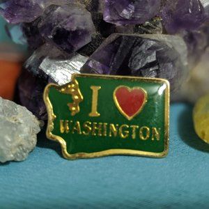 Vintage I Heart Washington State Pin